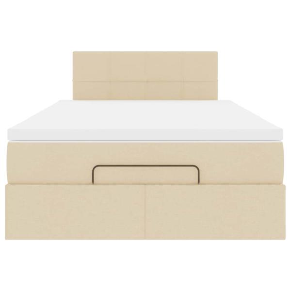 Ottoman-Bett mit Matratze Creme 120x200 cm Stoff