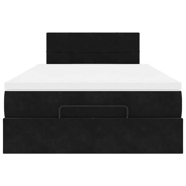 Ottoman-Bett mit Matratze Schwarz 120x190 cm Samt