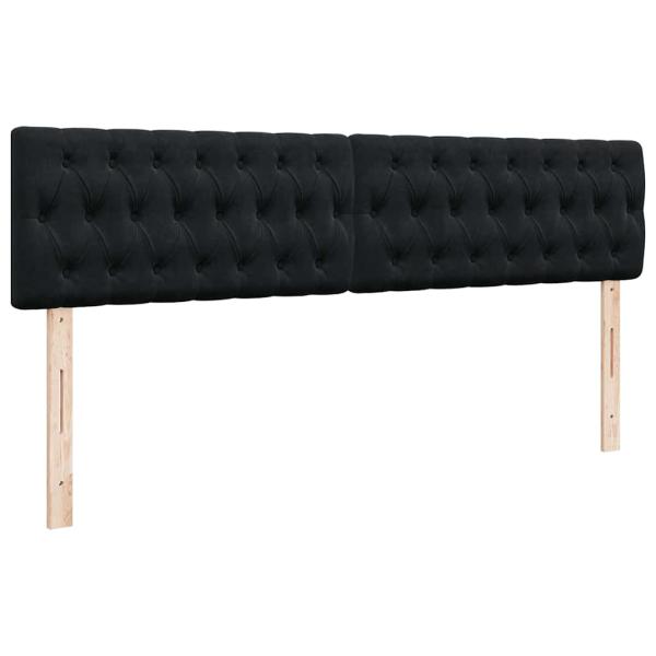 Ottoman-Bett mit Matratzen Schwarz 160x200 cm Samt