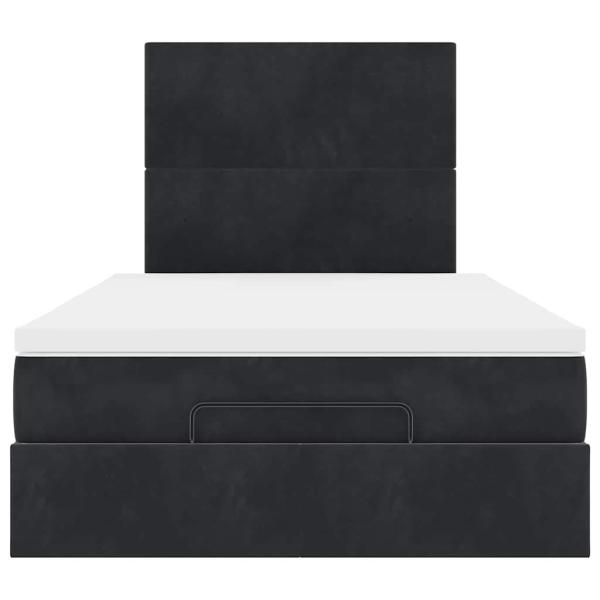 Ottoman-Bett mit Matratzen Schwarz 120x190 cm Samt