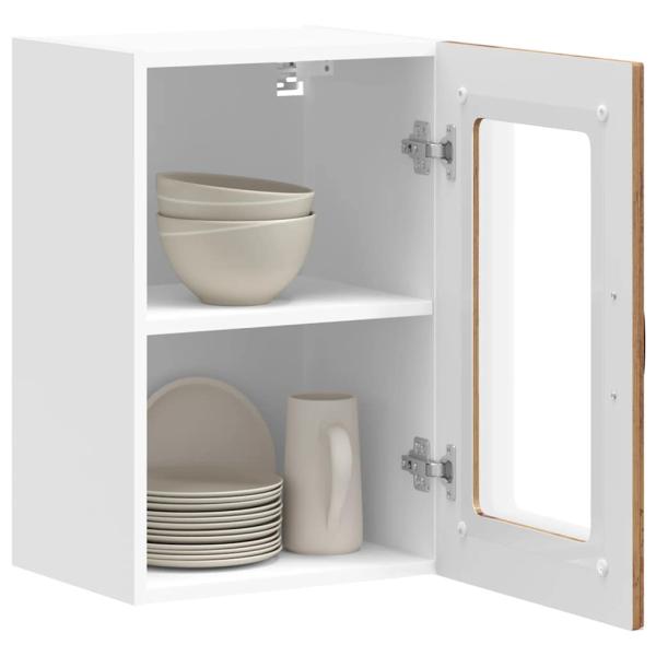 Küchen-Hängeschrank mit Glastür Altholz-Optik Holzwerkstoff