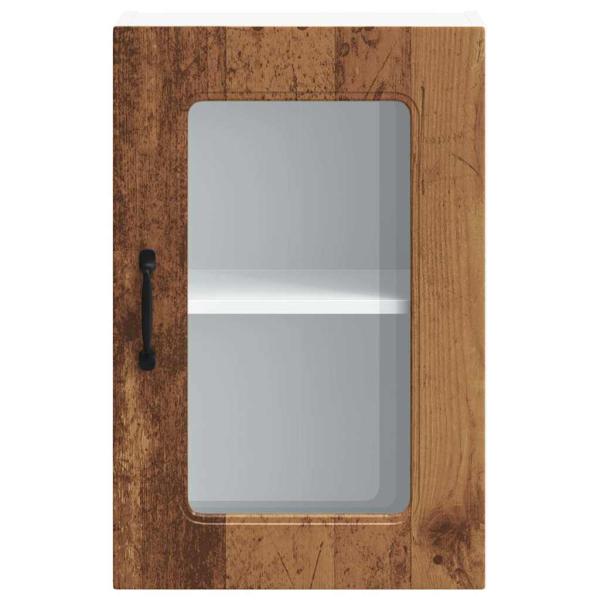 Küchen-Hängeschrank mit Glastür Altholz-Optik Holzwerkstoff