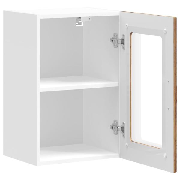 Küchen-Hängeschrank mit Glastür Altholz-Optik Holzwerkstoff