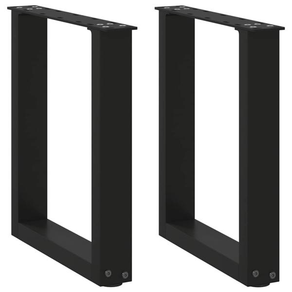 ARDEBO.de - Couchtischbeine U-Form 2 Stk. Schwarz 38x(42-43) cm Stahl
