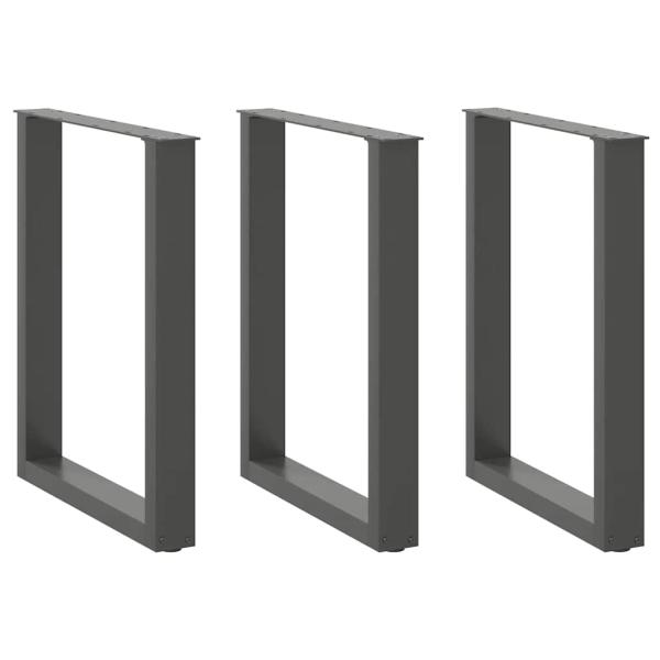 ARDEBO.de - Couchtischbeine U-Form 3 Stk. Anthrazit 70x(72-73) cm Stahl