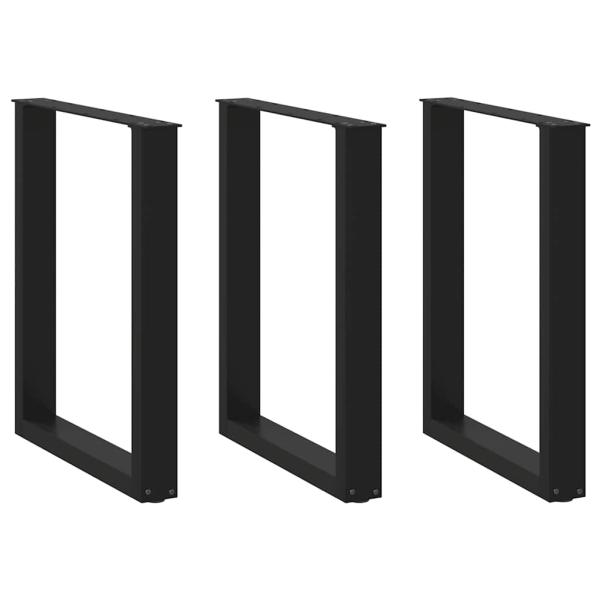 ARDEBO.de - Couchtischbeine U-Form 3 Stk. Schwarz 70x(72-73) cm Stahl