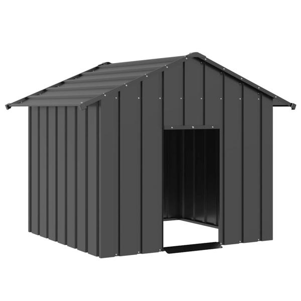ARDEBO.de - Hundehütte mit Dach 131x101x102 cm Verzinkter Stahl