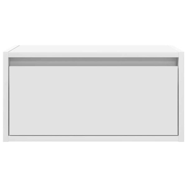 Wand-Nachttisch mit LED-Leuchten Weiß