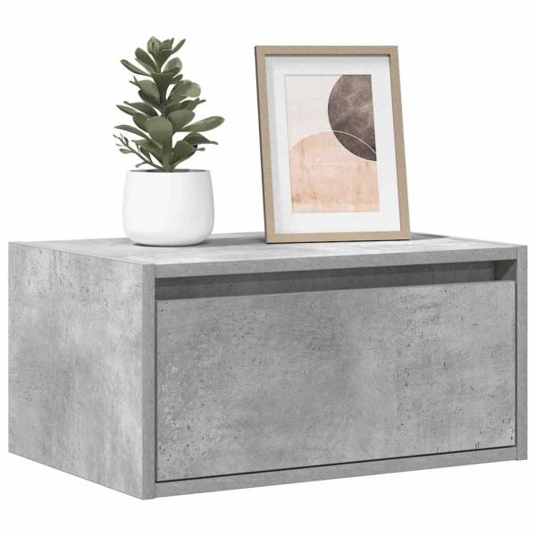 ARDEBO.de - Wand-Nachttische mit LED-Leuchten 2 Stk. Betongrau
