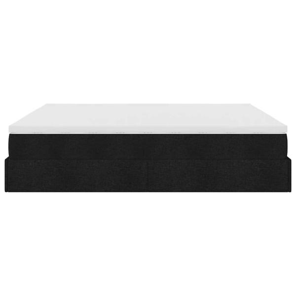 Ottoman-Bett mit Matratze Schwarz 180x200 cm Stoff