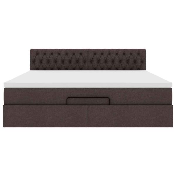 Ottoman-Bett mit Matratze Dunkelbraun 160x200 cm Stoff