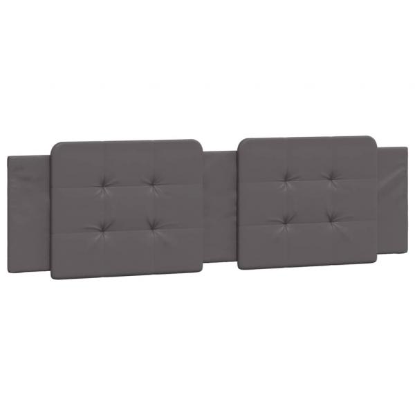 Kopfteil-Kissen Grau 180 cm Kunstleder