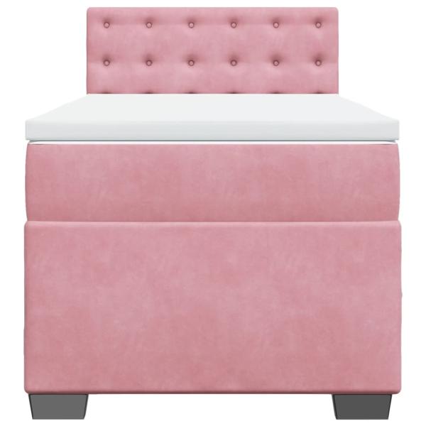 ARDEBO.de - Boxspringbett mit Matratze Rosa 90x200 cm Samt