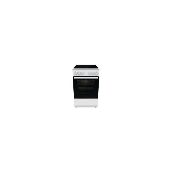 ARDEBO.de Gorenje GEC5A21WG Elektro-Standherd, 50cm breit, 74 L, Glaskeramikkochfeld, PerfectGrill, Restwärmeanzeige, weiß