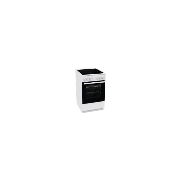Gorenje GEC5A21WG Elektro-Standherd, 50cm breit, 74 L, Glaskeramikkochfeld, PerfectGrill, Restwärmeanzeige, weiß