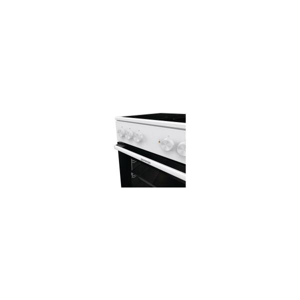 Gorenje GEC5A21WG Elektro-Standherd, 50cm breit, 74 L, Glaskeramikkochfeld, PerfectGrill, Restwärmeanzeige, weiß