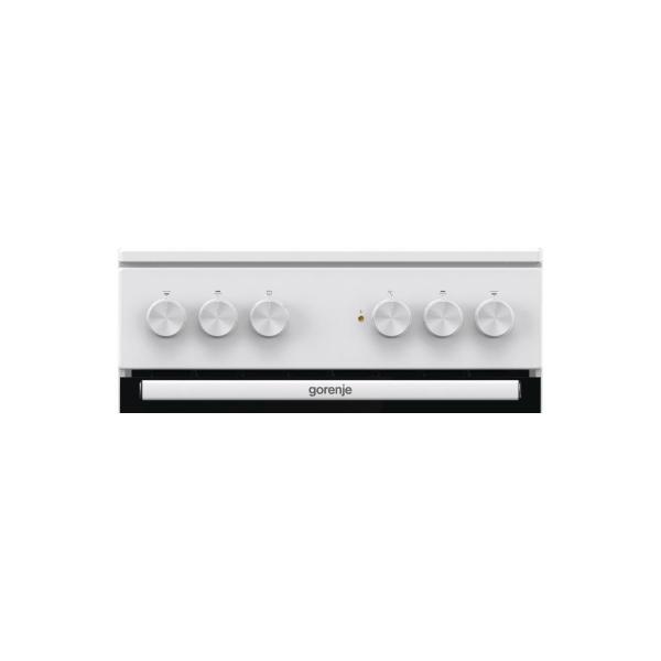 Gorenje GEC5A21WG Elektro-Standherd, 50cm breit, 74 L, Glaskeramikkochfeld, PerfectGrill, Restwärmeanzeige, weiß