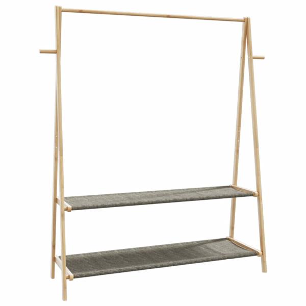ARDEBO.de - Kleiderständer mit Ablagen 132x45,5x150,5 cm Bambus