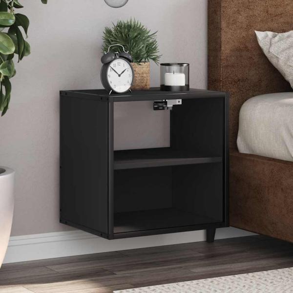 ARDEBO.de - Wand-Nachttische 2 Stk. Schwarz 40x31x39,5 cm
