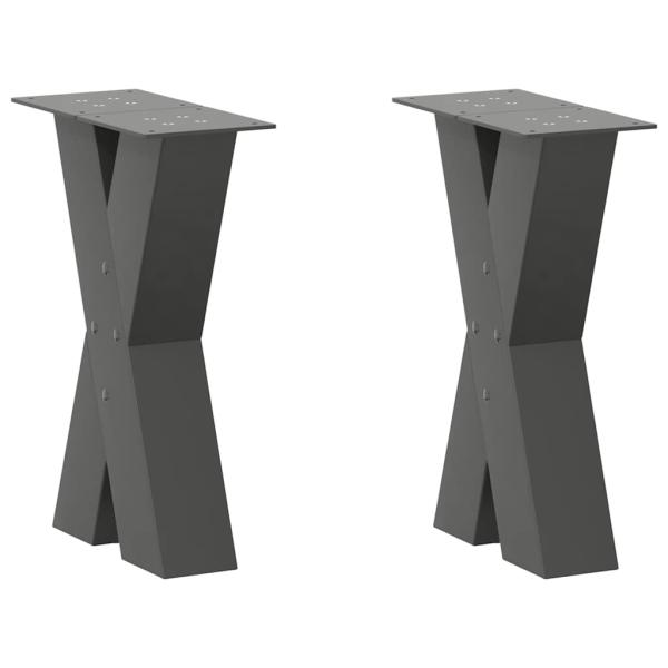 ARDEBO.de - Couchtischbeine X-Form 2 Stk. Anthrazit 38x(42-43) cm Stahl