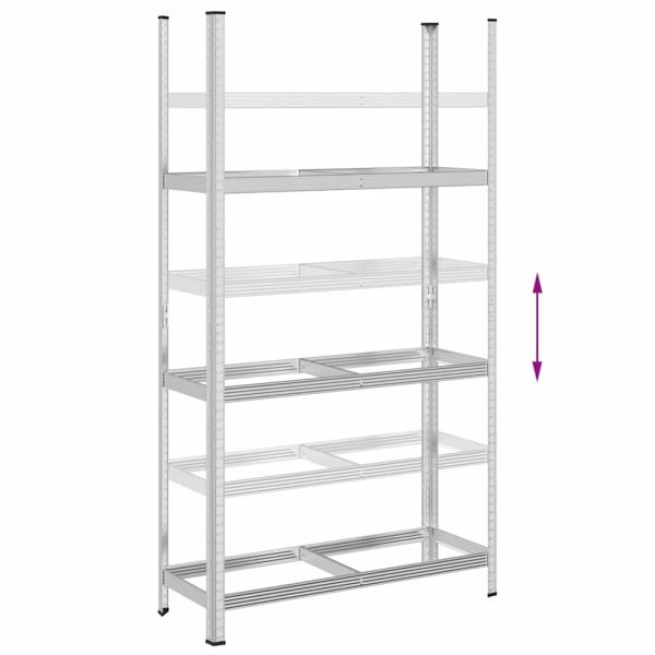 ARDEBO.de - Reifenregal mit 3 Böden Silbern 110x40x200 cm Stahl