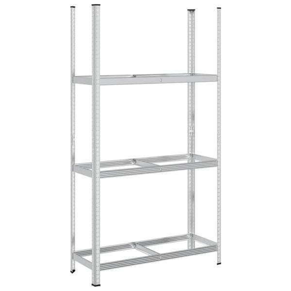 ARDEBO.de - Reifenregal mit 3 Böden Silbern 110x40x200 cm Stahl