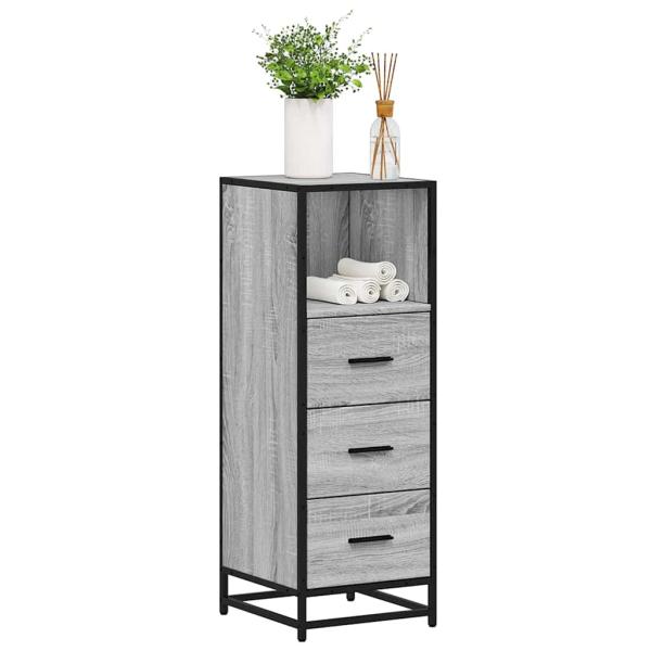 ARDEBO.de - Badschrank Grau Sonoma 35x37,5x100 cm Holzwerkstoff