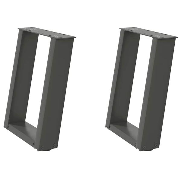Couchtischbeine U-Form 2 Stk. Anthrazit 38x(42-43) cm Stahl