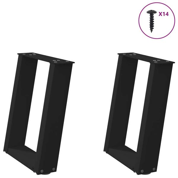 ARDEBO.de - Couchtischbeine U-Form 2 Stk. Schwarz 38x(42-43) cm Stahl
