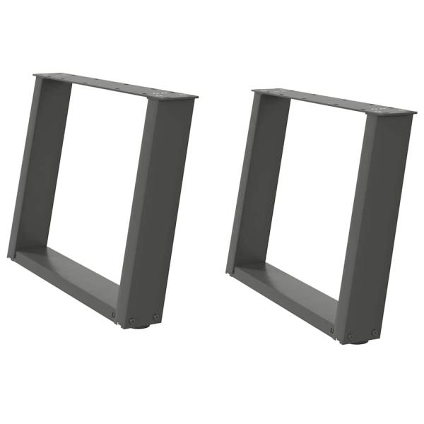 Couchtischbeine U-Form 2 Stk. Anthrazit 70x(42-43) cm Stahl