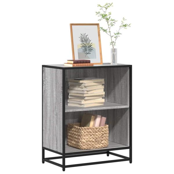ARDEBO.de - Bücherregal Grau Sonoma 60x35x76 cm Holzwerkstoff