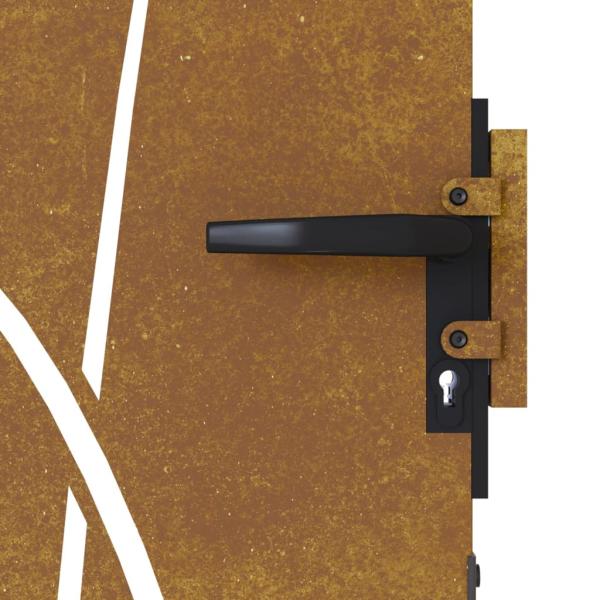 Gartentor 85x175 cm Cortenstahl Gras-Design