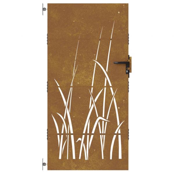 Gartentor 85x175 cm Cortenstahl Gras-Design