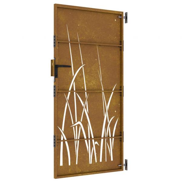 Gartentor 85x175 cm Cortenstahl Gras-Design