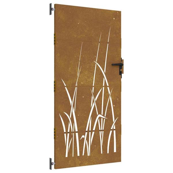 Gartentor 85x175 cm Cortenstahl Gras-Design
