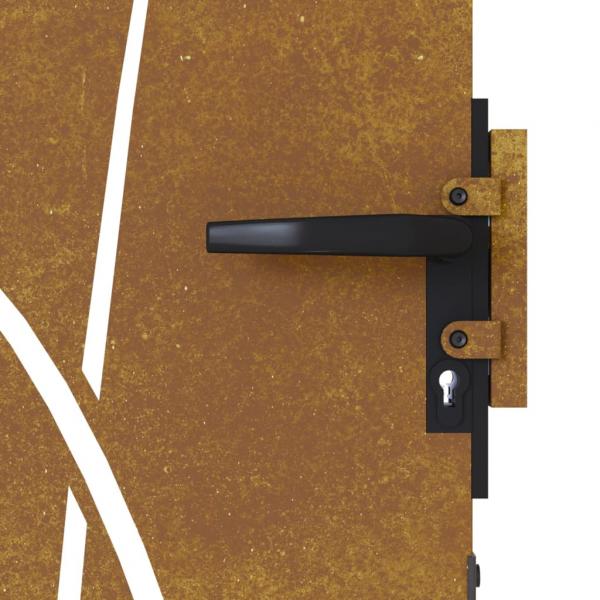 Gartentor 85x175 cm Cortenstahl Gras-Design