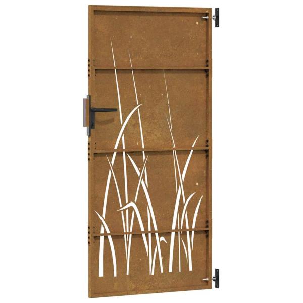Gartentor 85x175 cm Cortenstahl Gras-Design