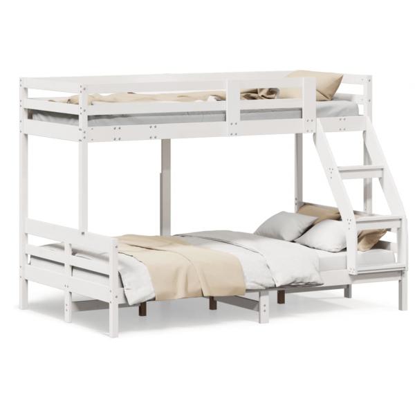 ARDEBO.de - Etagenbett 90x200/120x200 cm Weiß Massivholz Kiefer