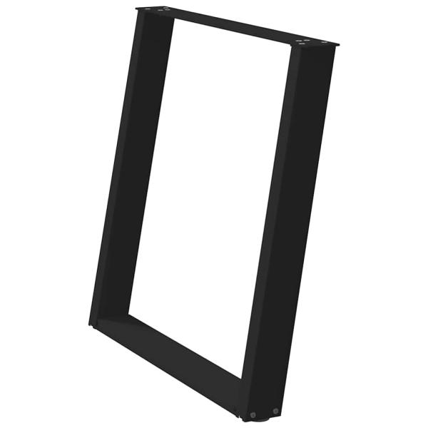 Esstischbeine U-Form 2 Stk. Schwarz 80x72 cm Stahl
