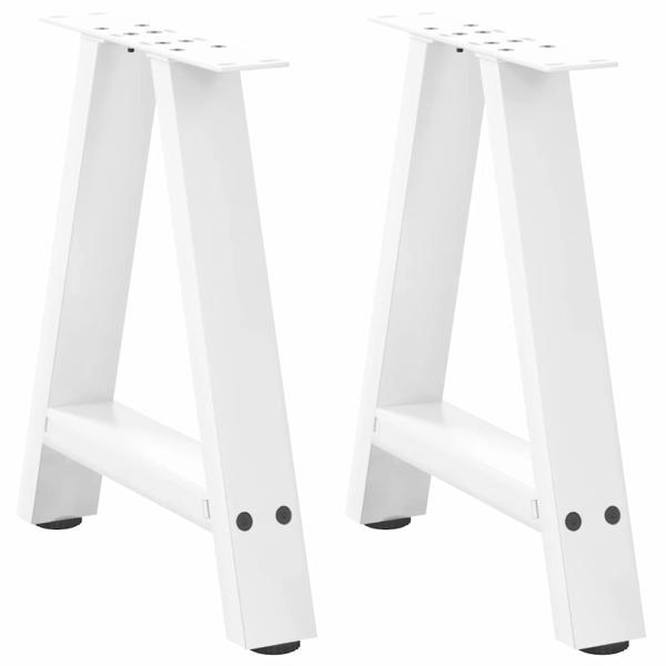 ARDEBO.de - Couchtischbeine A-Form 2 Stk. Weiß 50x(42-43) cm Stahl