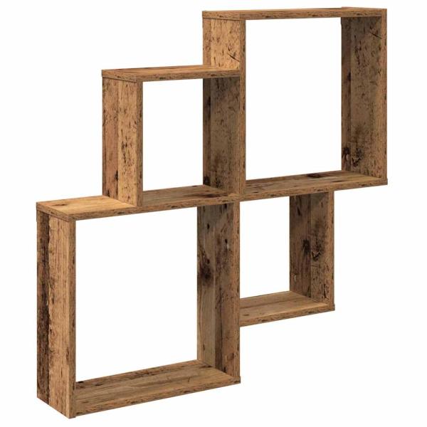 ARDEBO.de - Wandregal Altholz-Optik 80x15x78,5 cm Holzwerkstoff