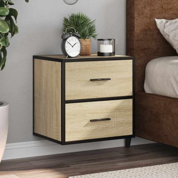 ARDEBO.de - Wand-Nachttische 2 Stk. Sonoma-Eiche 40x31x39,5 cm