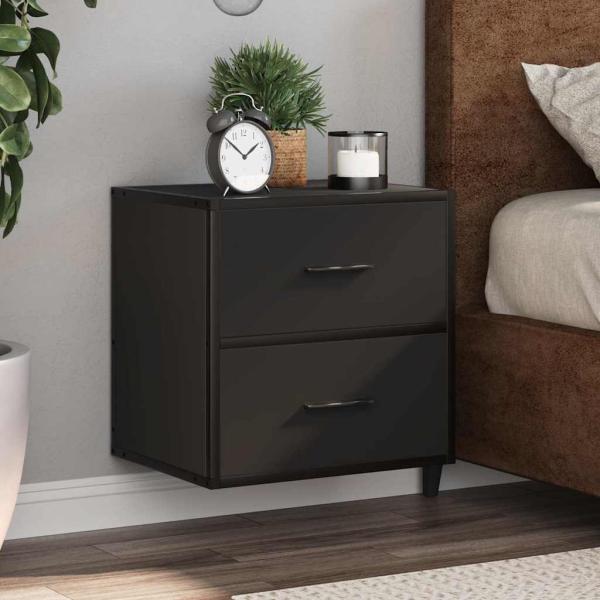 ARDEBO.de - Wand-Nachttische 2 Stk. Schwarz 40x31x39,5 cm