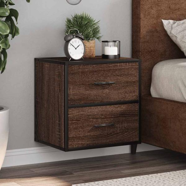 ARDEBO.de - Wand-Nachttische 2 Stk. Braun Eichen-Optik 40x31x39,5 cm