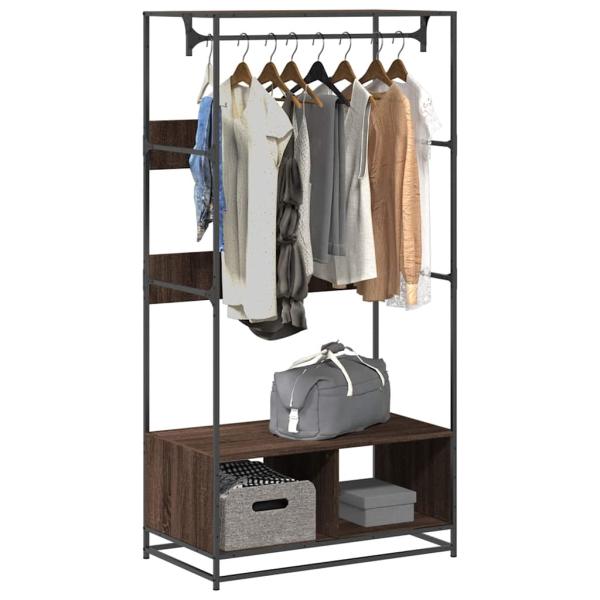 ARDEBO.de - Kleiderständer Braun Eichen-Optik 90x50x180 cm Holzwerkstoff