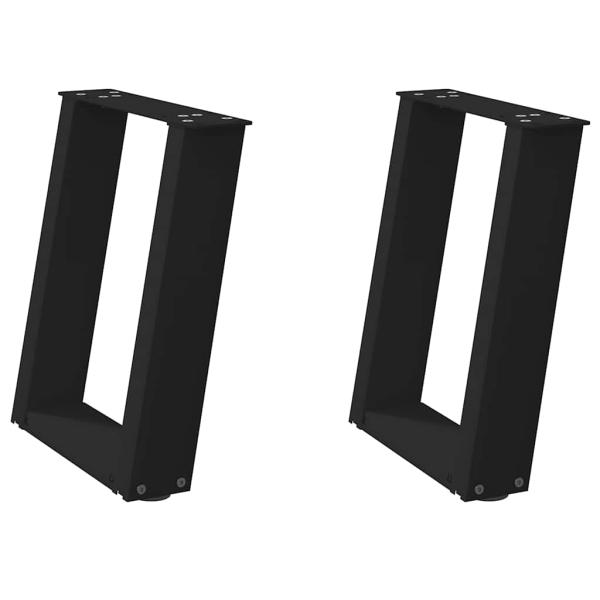 Couchtischbeine U-Form 2 Stk. Schwarz 28x(42-43) cm Stahl