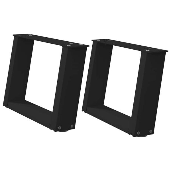 Couchtischbeine U-Form 2 Stk. Schwarz 40x(30-31) cm Stahl
