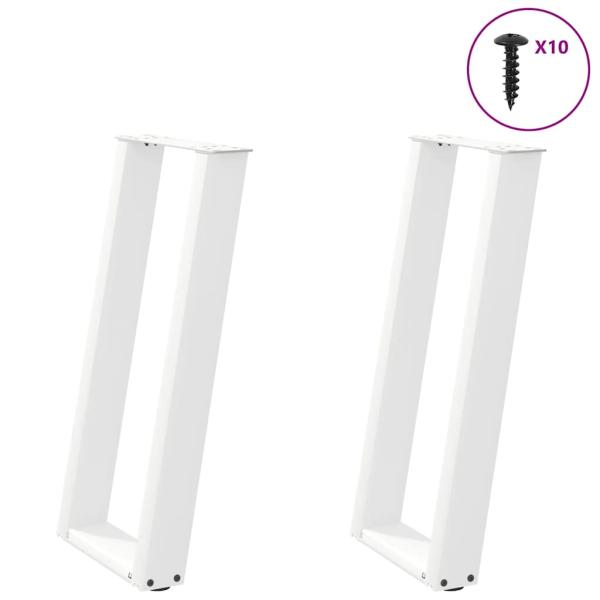 ARDEBO.de - Konsolentischbeine U-Form 2 Stk. Weiß 28x(72-73) cm Stahl