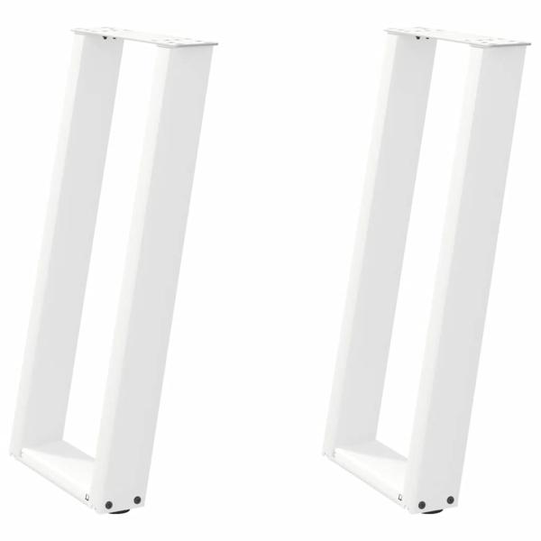 Konsolentischbeine U-Form 2 Stk. Weiß 28x(72-73) cm Stahl