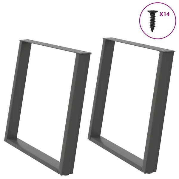 ARDEBO.de - Esstischbeine U-Form 2 Stk. Anthrazit 100x(72-73) cm Stahl
